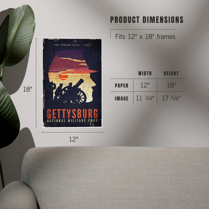 Gettysburg National Military Park, Pennsylvania, The Turning Point, Soldiers and Cannons, Art & Giclee Prints Art Lantern Press