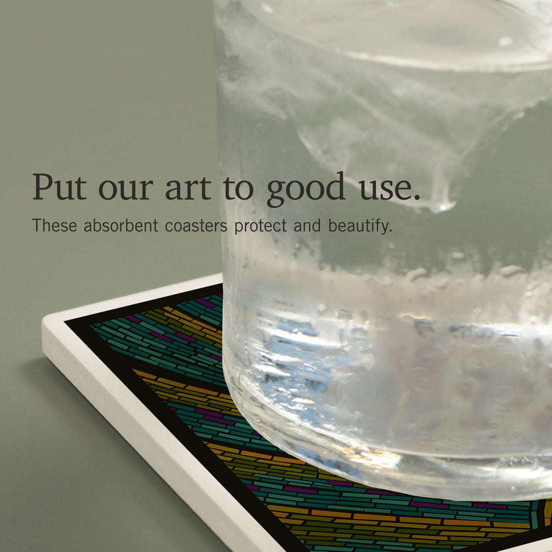 Giraffe, Paper Mosaic, Coasters Coasters Lantern Press