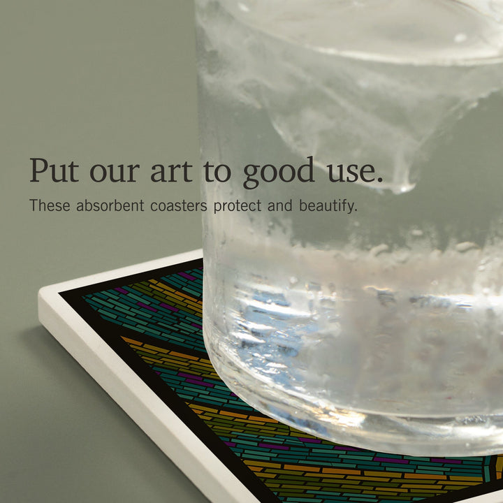 Giraffe, Paper Mosaic, Coasters Coasters Lantern Press