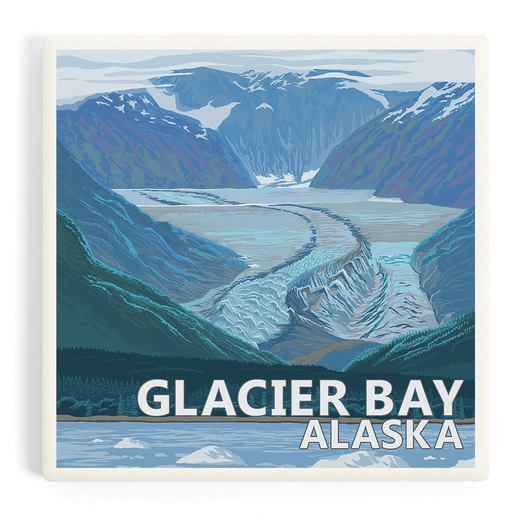 Glacier Bay, Alaska, Glacier Scene, Coasters Coasters Lantern Press Coaster