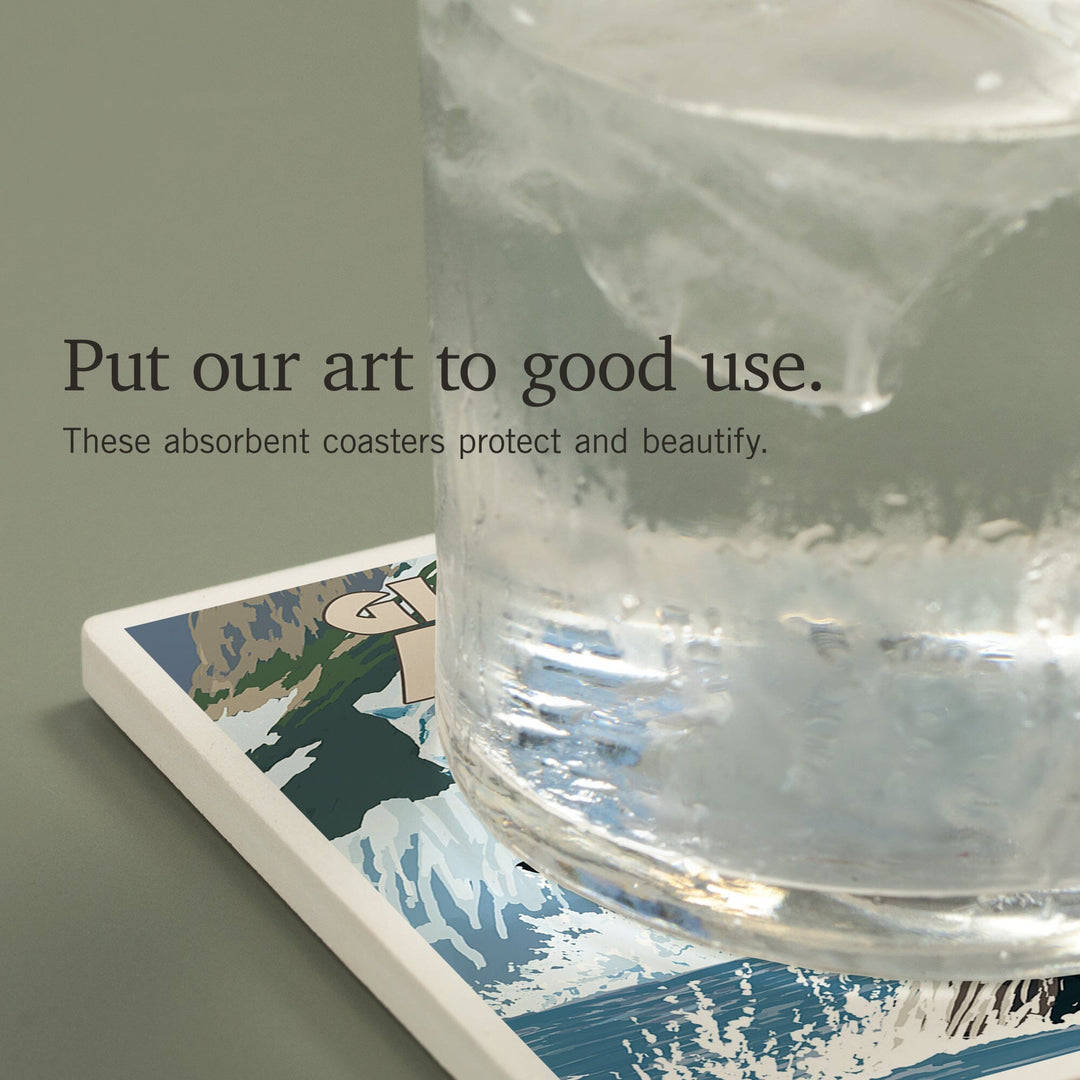 Glacier Bay, Alaska, Humpback Whale, Coasters Coasters Lantern Press