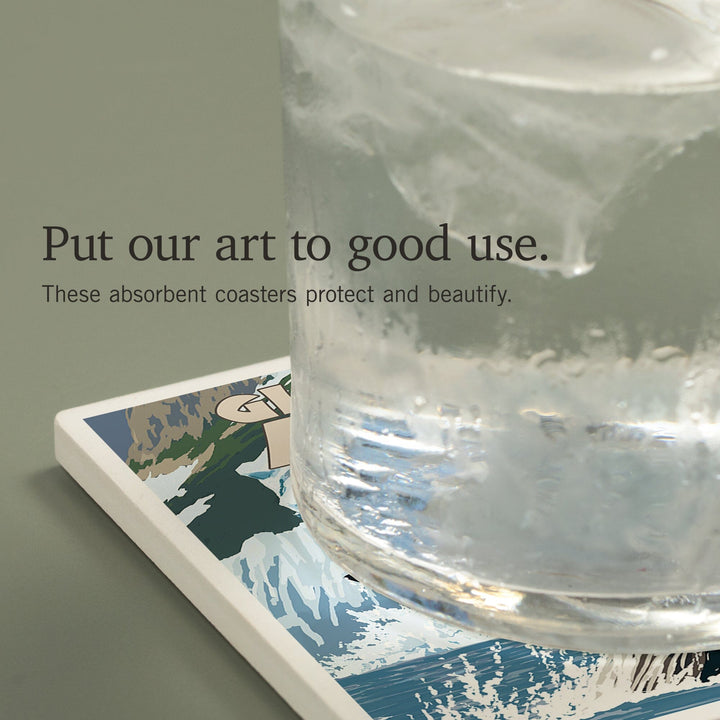 Glacier Bay, Alaska, Humpback Whale, Coasters Coasters Lantern Press