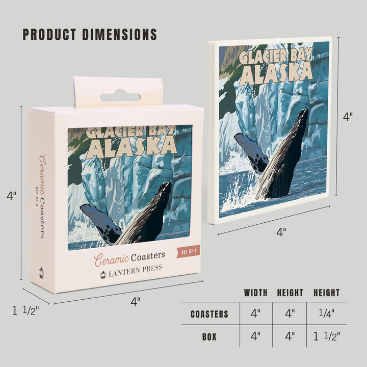 Glacier Bay, Alaska, Humpback Whale, Coasters Coasters Lantern Press
