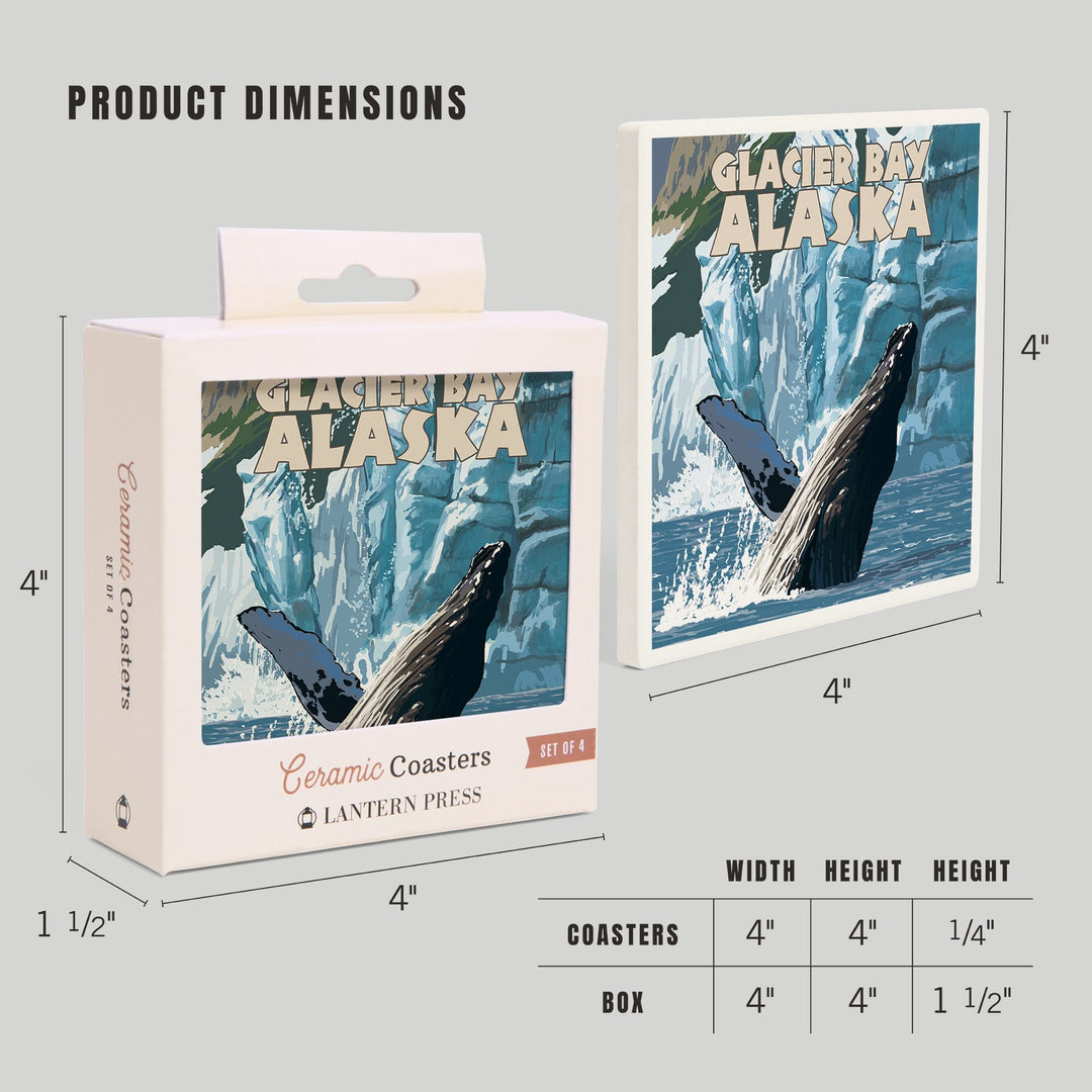 Glacier Bay, Alaska, Humpback Whale, Coasters Coasters Lantern Press