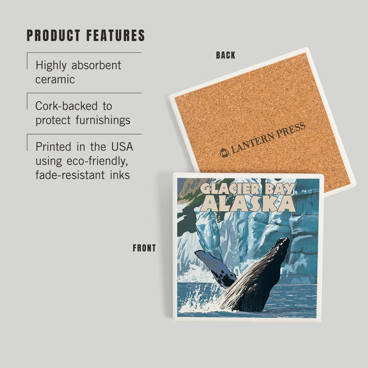 Glacier Bay, Alaska, Humpback Whale, Coasters Coasters Lantern Press