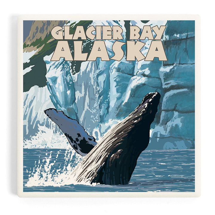 Glacier Bay, Alaska, Humpback Whale, Coasters Coasters Lantern Press Coaster