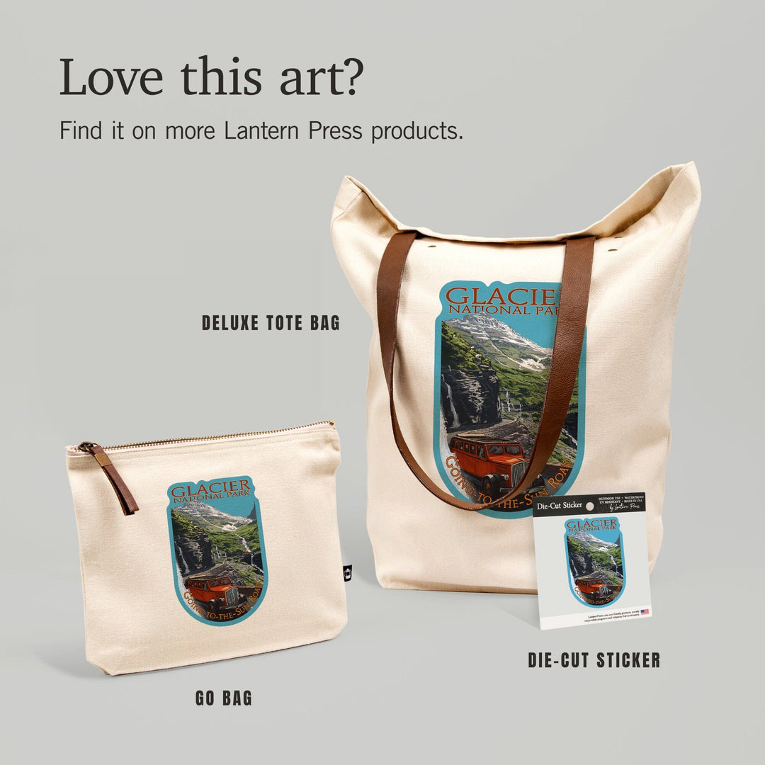 Glacier National Park, Go-To-The-Sun Road, Contour, Vinyl Sticker Sticker Lantern Press