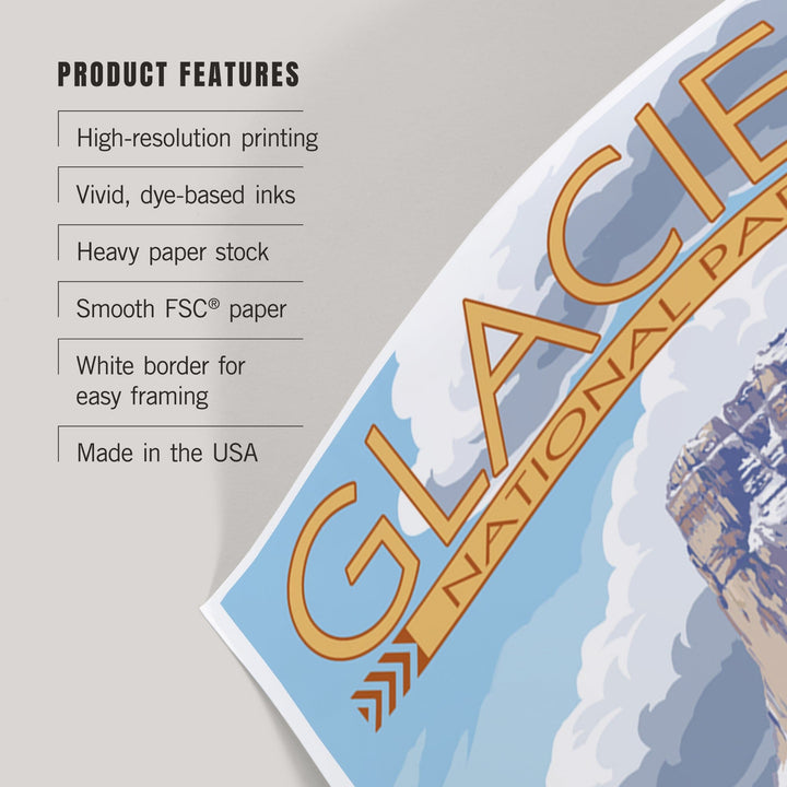 Glacier National Park, Montana, Chief Mountain and Big Horn Sheep, Art & Giclee Prints - Lantern Press