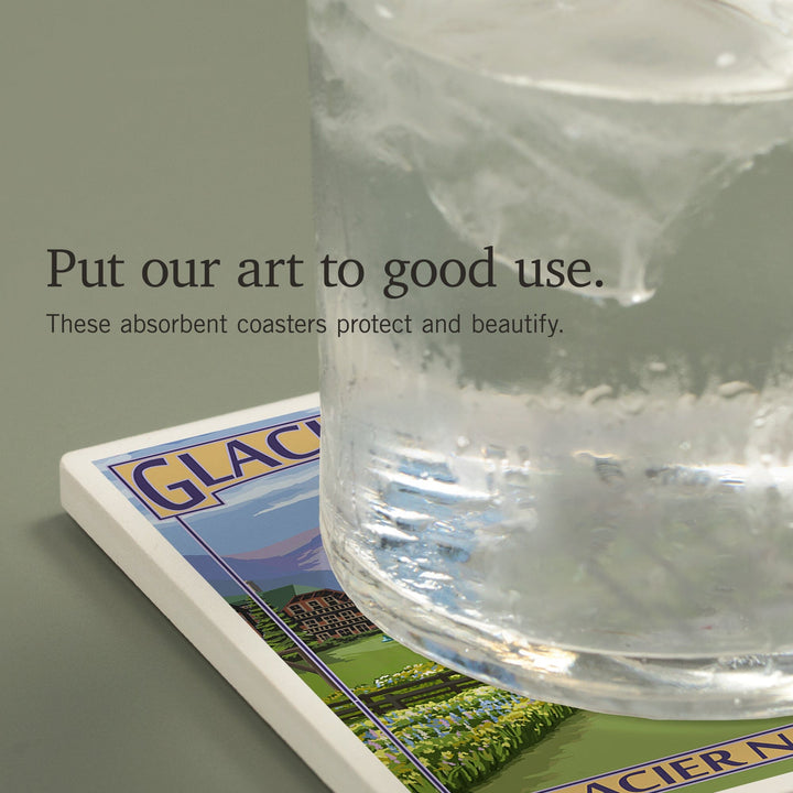 Glacier National Park, Montana, Glacier Park Lodge, Coasters Coasters Lantern Press