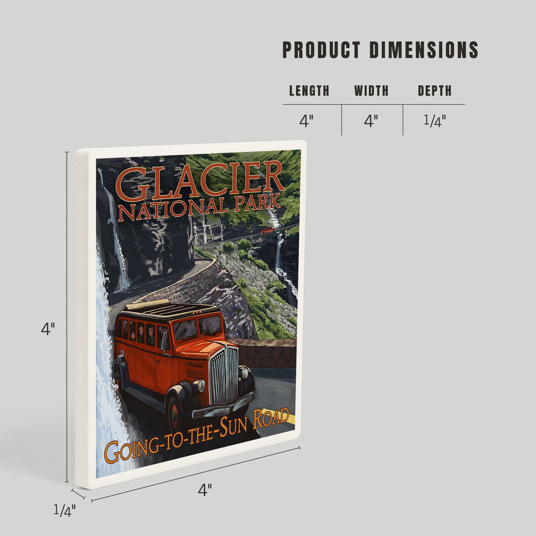 Glacier National Park, Montana, Going-To-The-Sun Road, Coasters Coasters Lantern Press