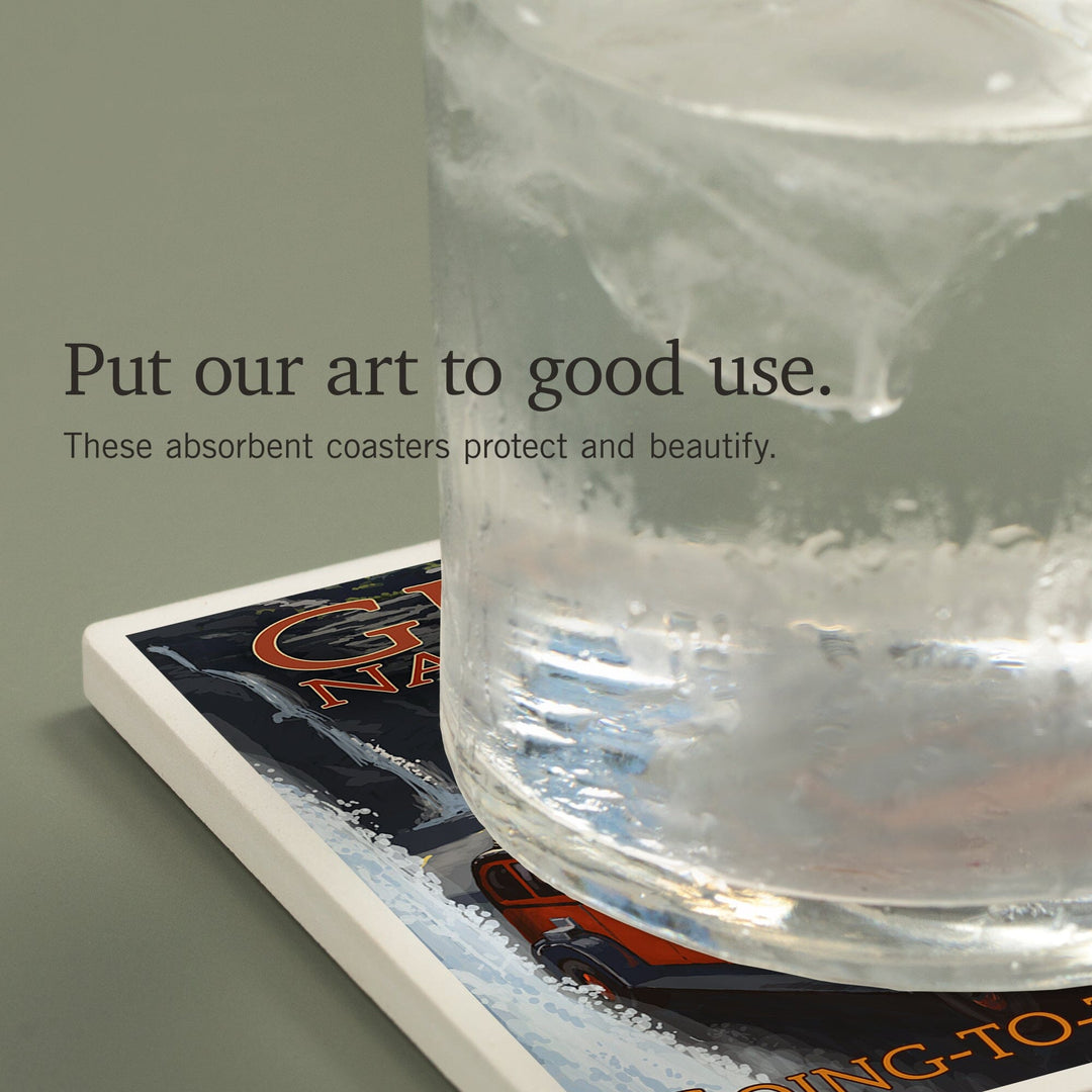 Glacier National Park, Montana, Going-To-The-Sun Road, Coasters Coasters Lantern Press