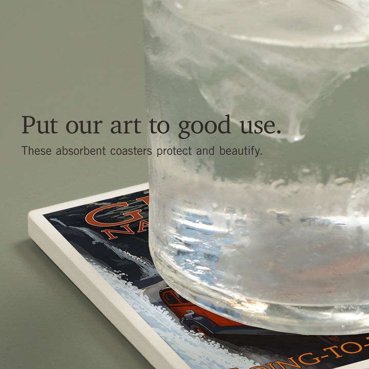 Glacier National Park, Montana, Going-To-The-Sun Road, Coasters Coasters Lantern Press