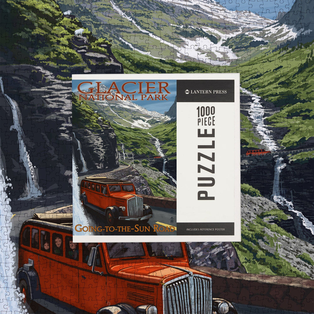 Glacier National Park, Montana, Going-To-The-Sun Road, Jigsaw Puzzle Puzzle Lantern Press 