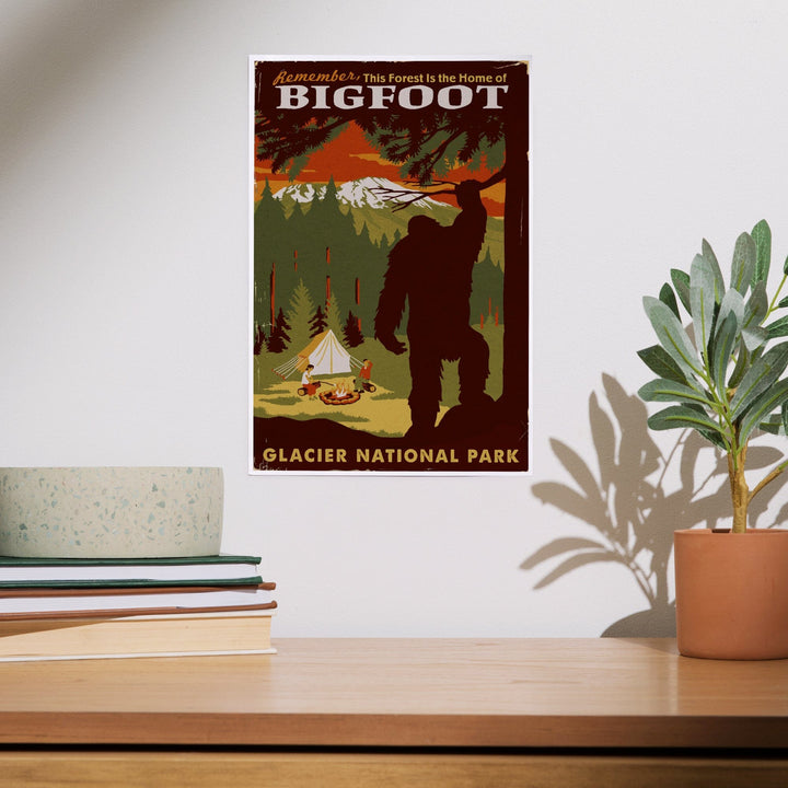 Glacier National Park, Montana, Home of Bigfoot, Art & Giclee Prints - Lantern Press