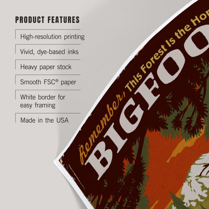 Glacier National Park, Montana, Home of Bigfoot, Art & Giclee Prints - Lantern Press