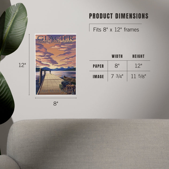 Glacier National Park, Montana, Lake McDonald, Art & Giclee Prints - Lantern Press