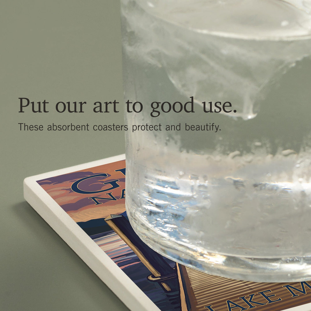 Glacier National Park, Montana, Lake McDonald, Coasters Coasters Lantern Press