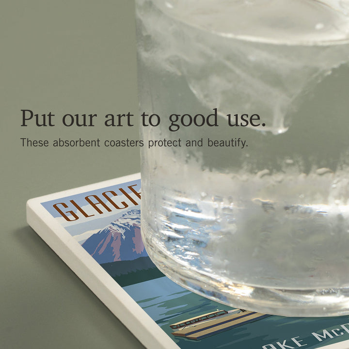 Glacier National Park, Montana, Lake McDonald Lodge, Coasters Coasters Lantern Press