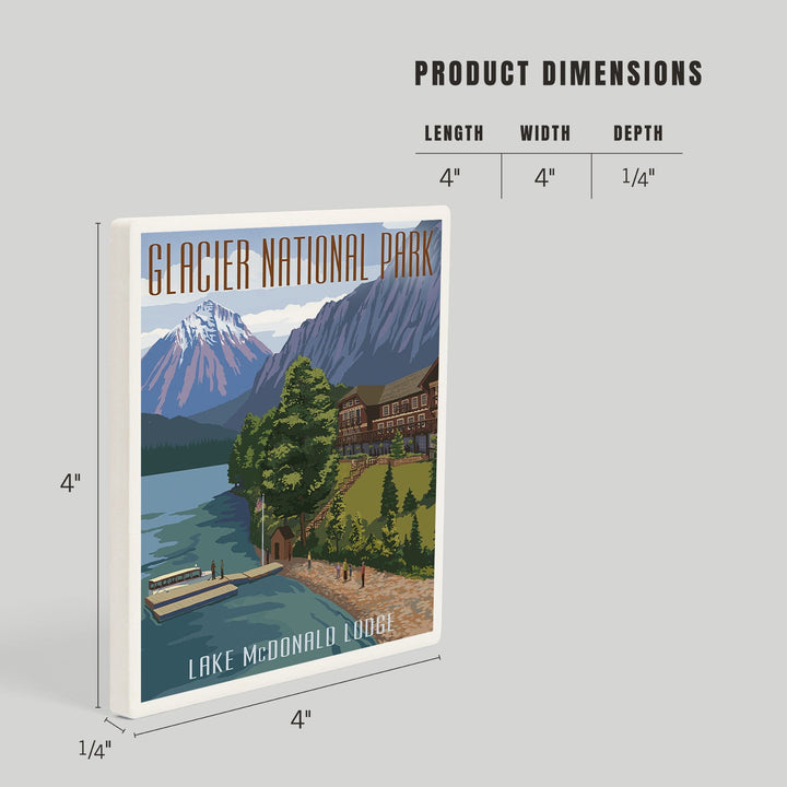 Glacier National Park, Montana, Lake McDonald Lodge, Coasters Coasters Lantern Press