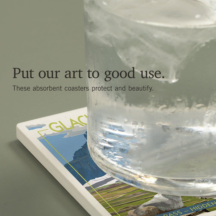 Glacier National Park, Montana, Logan Pass, Coasters Coasters Lantern Press