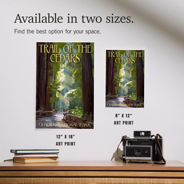 Glacier National Park, Montana, Trail of the Cedars, Art & Giclee Prints - Lantern Press
