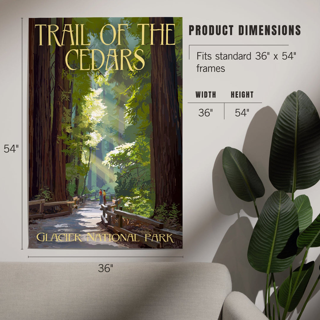 Glacier National Park, Montana, Trail of the Cedars, Art & Giclee Prints - Lantern Press