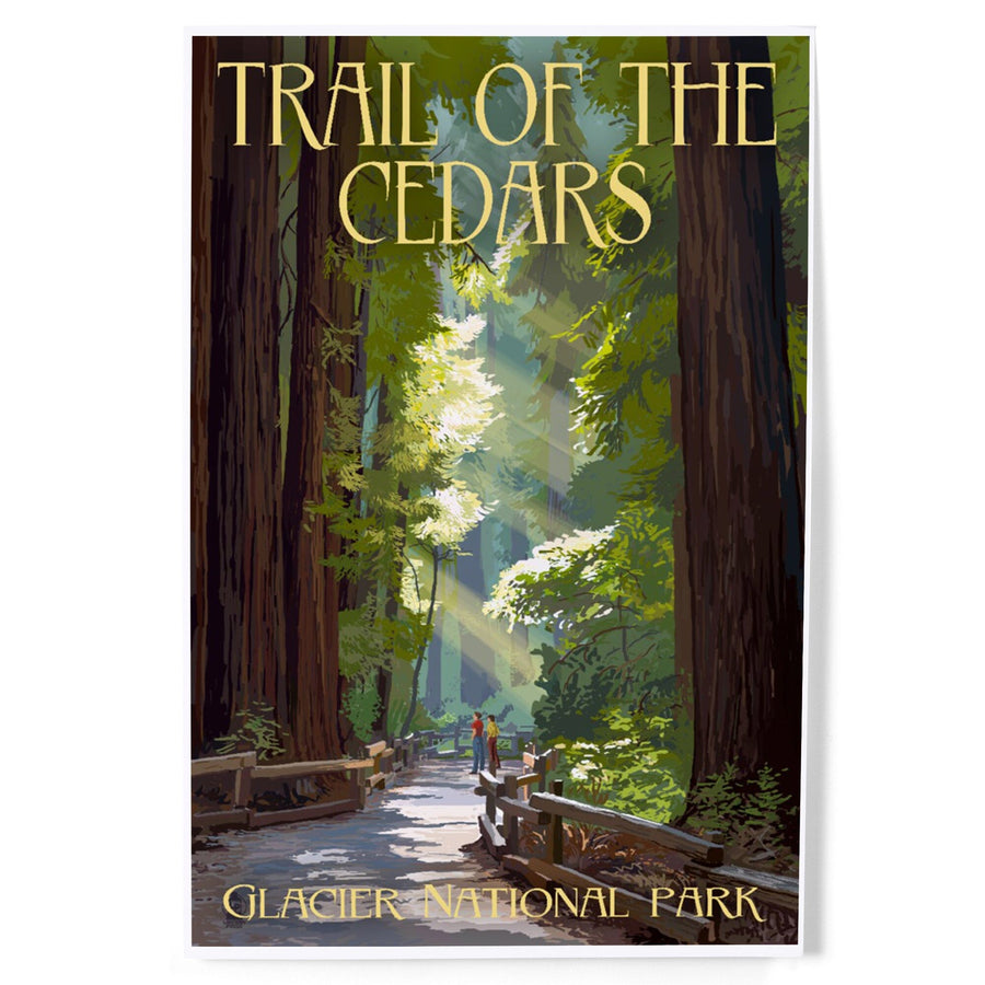 Glacier National Park, Montana, Trail of the Cedars, Art & Giclee Prints - Lantern Press