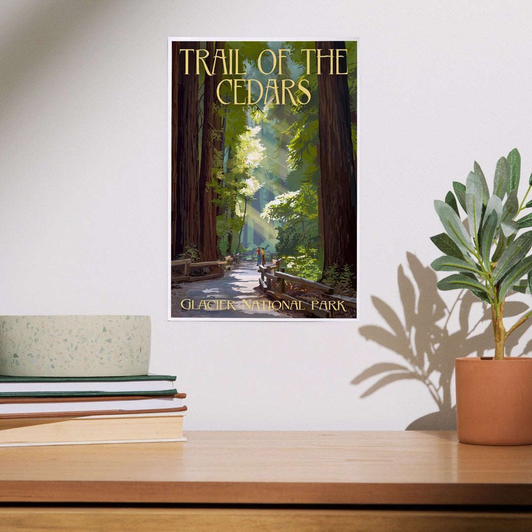 Glacier National Park, Montana, Trail of the Cedars, Art & Giclee Prints - Lantern Press