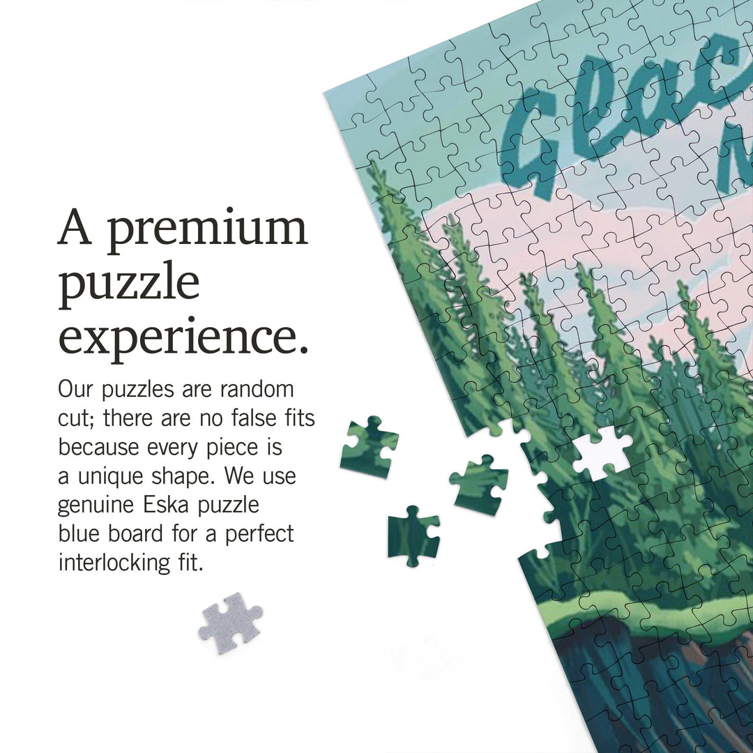 Glacier Park, Montana, Get Outside Series, Seek Adventure, River Rafting, Jigsaw Puzzle Puzzle Lantern Press