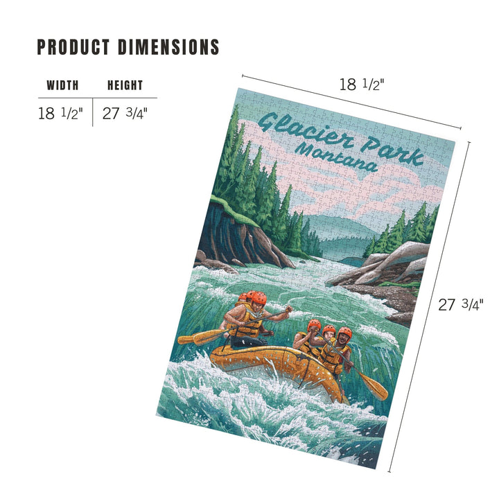 Glacier Park, Montana, Get Outside Series, Seek Adventure, River Rafting, Jigsaw Puzzle Puzzle Lantern Press