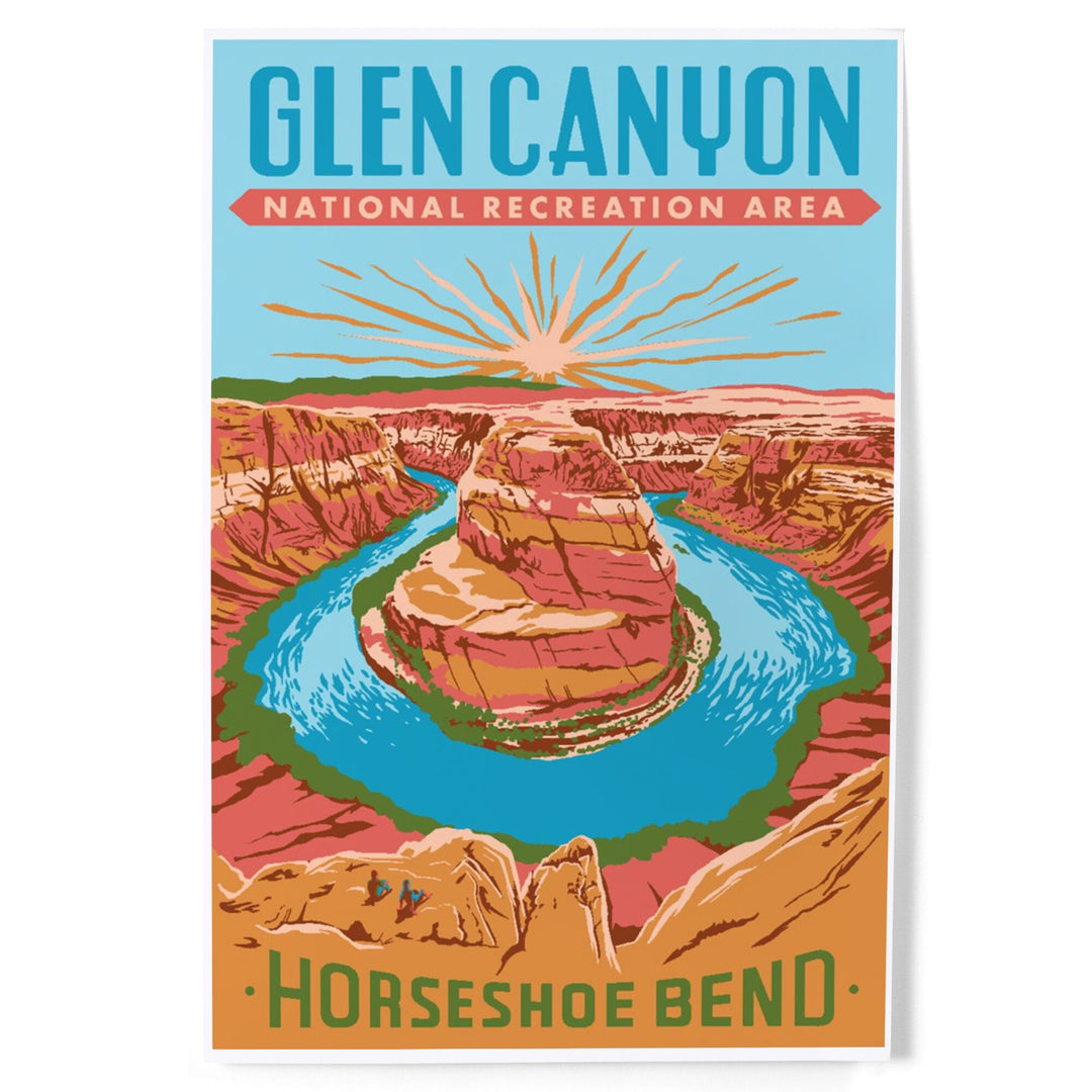 Glen Canyon National Recreation Area, Utah, Explorer Series, Horseshoe Bend, Art & Giclee Prints - Lantern Press