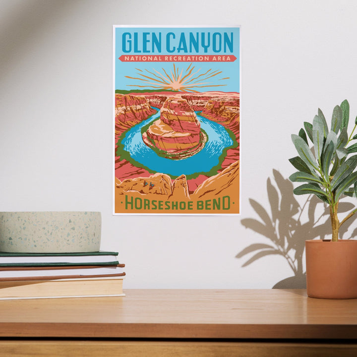 Glen Canyon National Recreation Area, Utah, Explorer Series, Horseshoe Bend, Art & Giclee Prints - Lantern Press