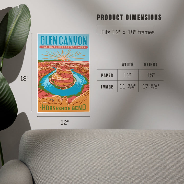 Glen Canyon National Recreation Area, Utah, Explorer Series, Horseshoe Bend, Art & Giclee Prints - Lantern Press