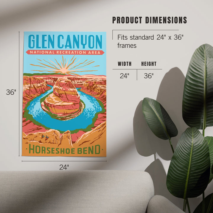Glen Canyon National Recreation Area, Utah, Explorer Series, Horseshoe Bend, Art & Giclee Prints - Lantern Press