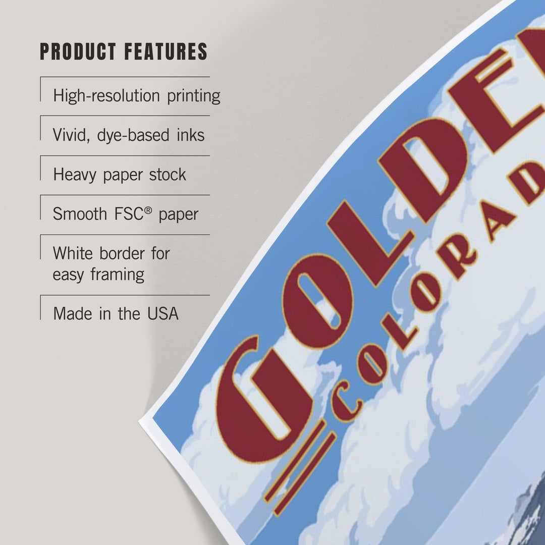 Golden, Colorado, Snowshoer Scene, Art & Giclee Prints - Lantern Press