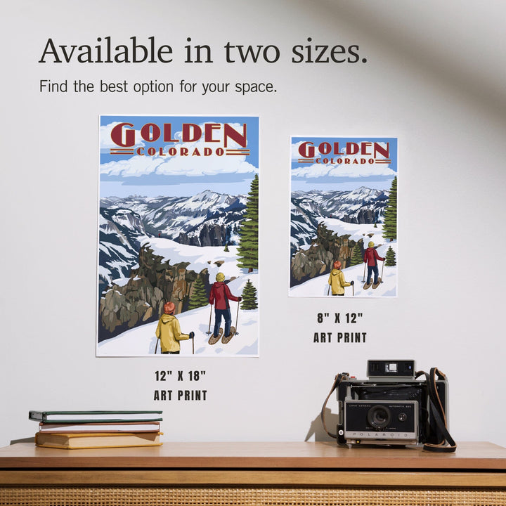 Golden, Colorado, Snowshoer Scene, Art & Giclee Prints - Lantern Press