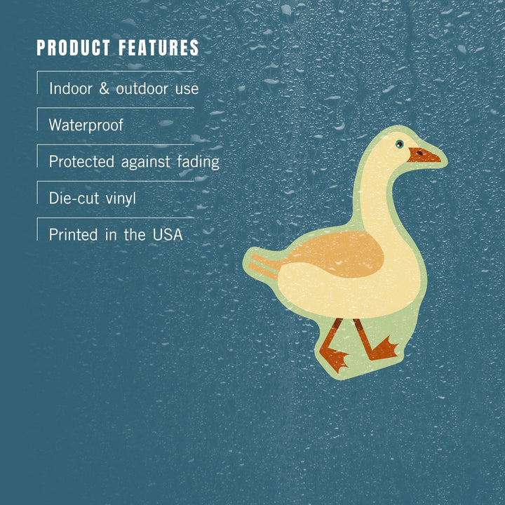 Goose, Geometric, Contour, Vinyl Sticker Sticker Lantern Press