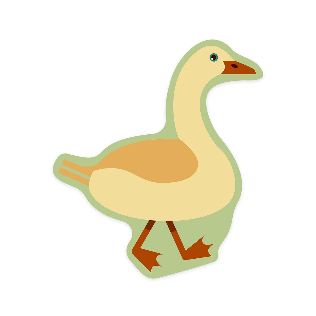Goose, Geometric, Contour, Vinyl Sticker Sticker Lantern Press