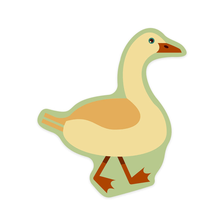 Goose, Geometric, Contour, Vinyl Sticker Sticker Lantern Press