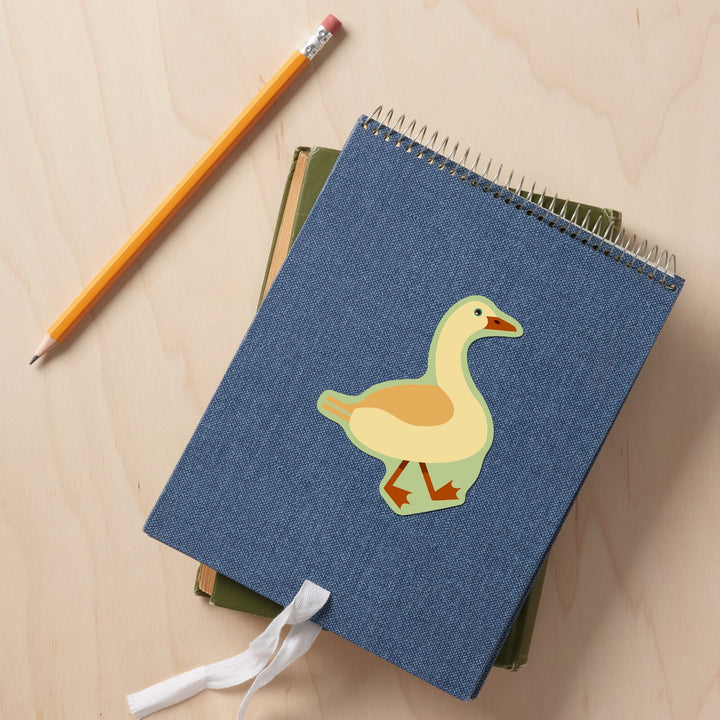 Goose, Geometric, Contour, Vinyl Sticker Sticker Lantern Press