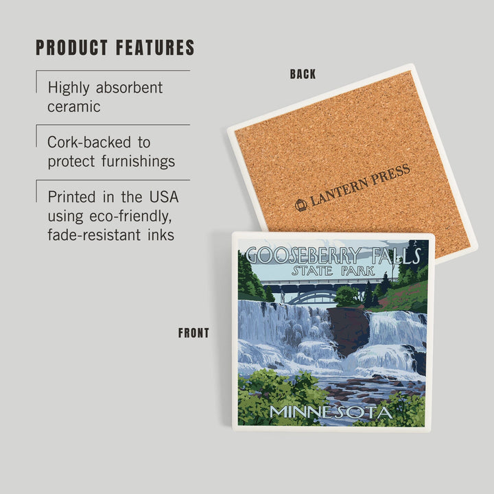Gooseberry Falls State Park, Minnesota, Coasters Coasters Lantern Press
