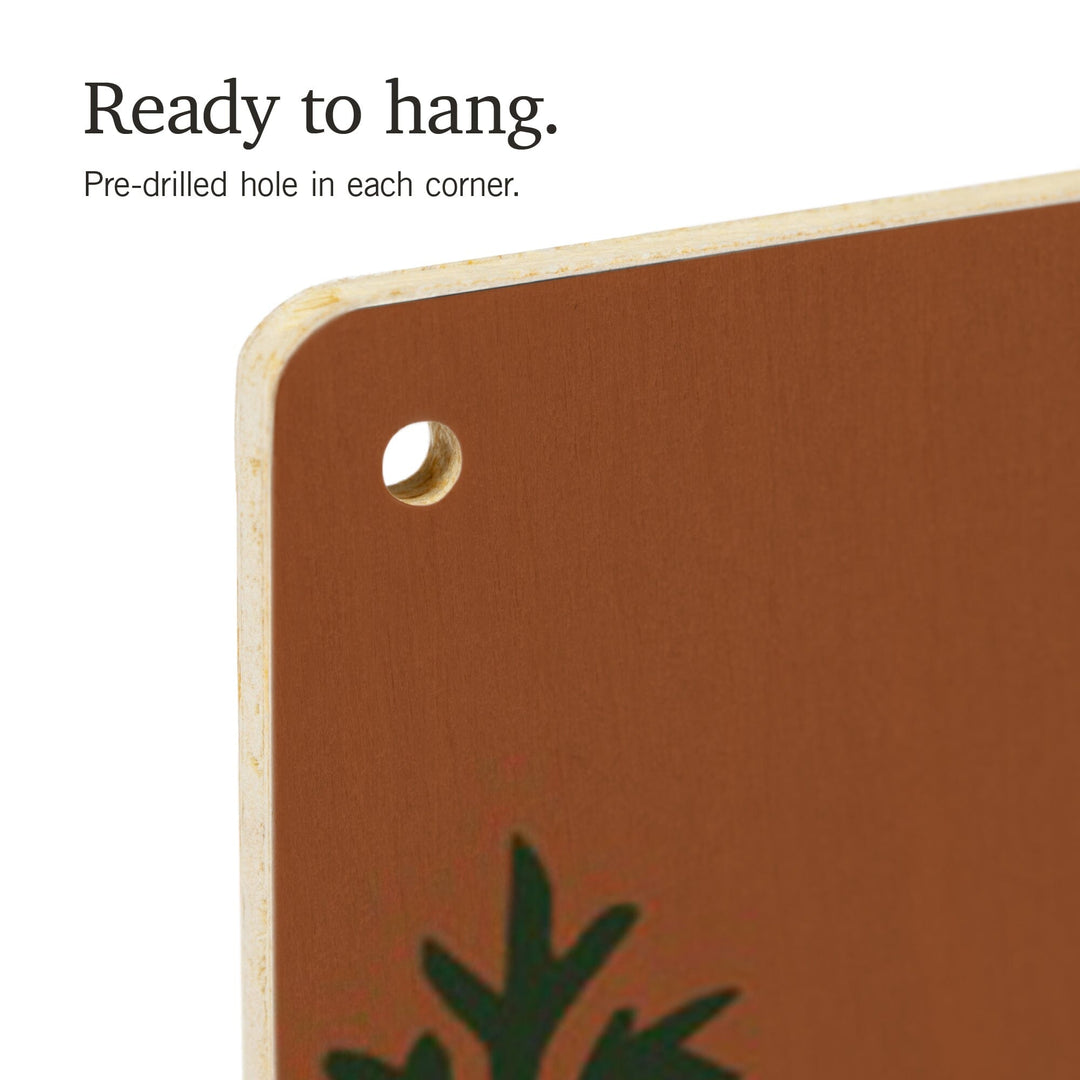 Grand Canyon National Park, Arizona, Bear the Trail, Vector Style, Wood Signs and Postcards Wood Lantern Press