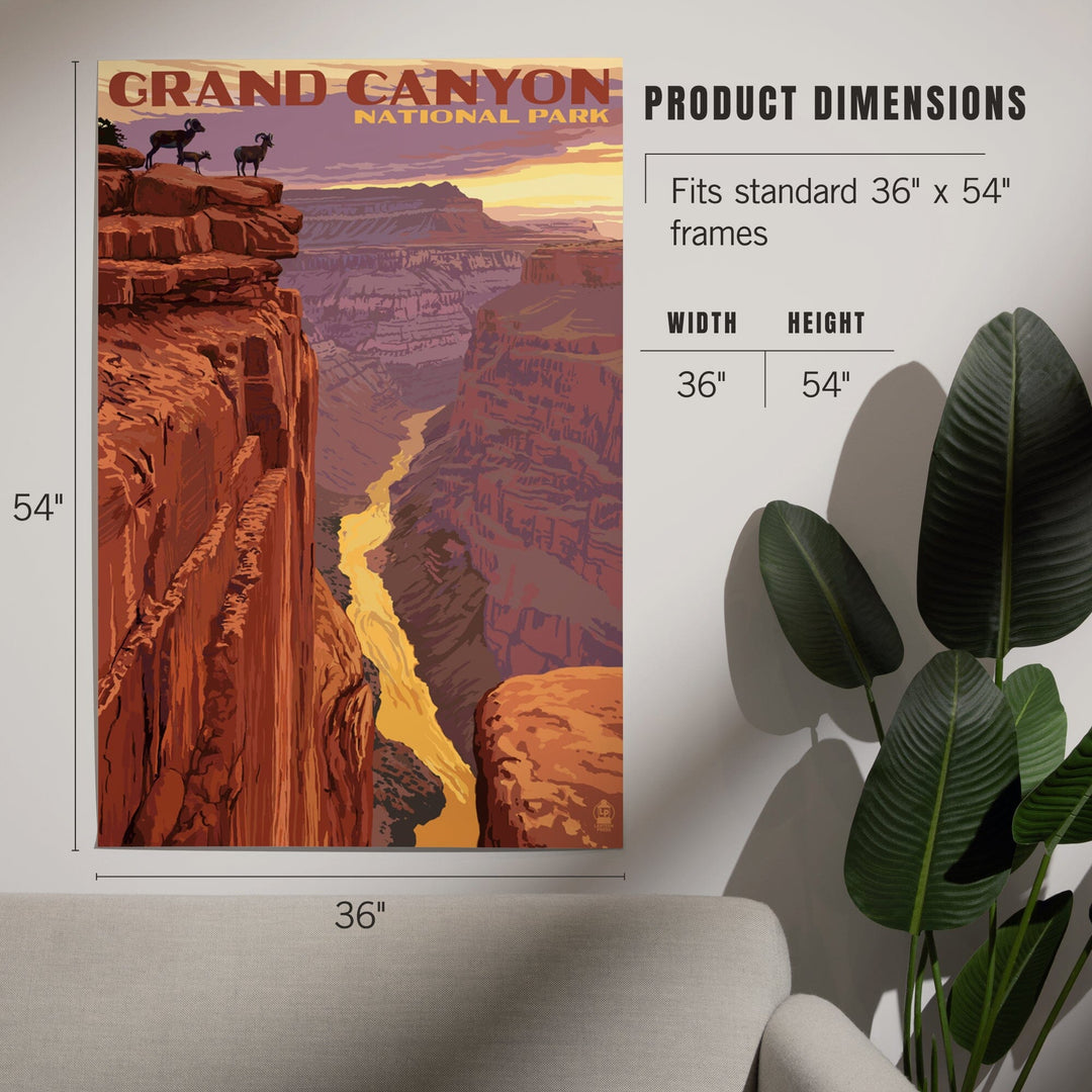 Grand Canyon National Park, Arizona, Bighorn Sheep on Point, Art & Giclee Prints - Lantern Press