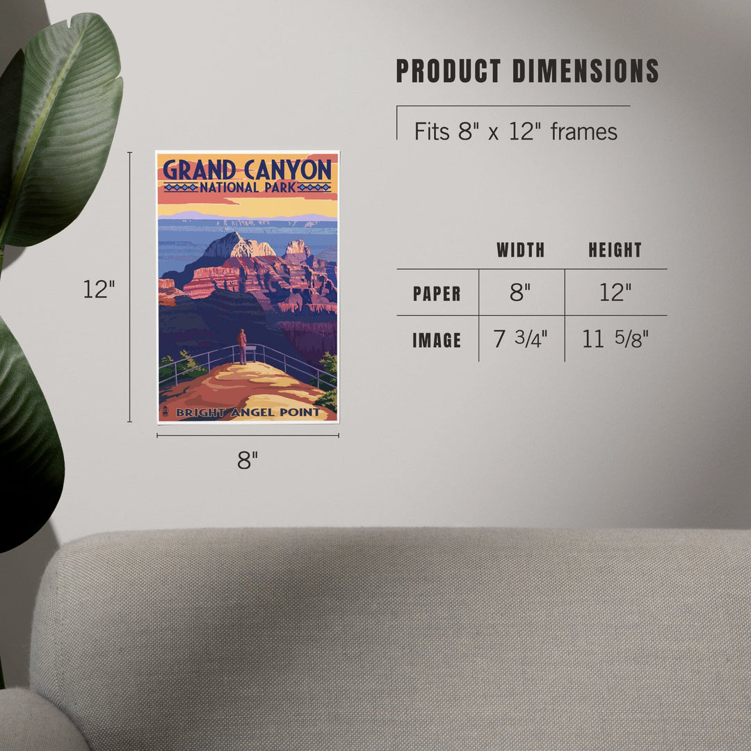 Grand Canyon National Park, Arizona, Bright Angel Point, Art & Giclee Prints - Lantern Press