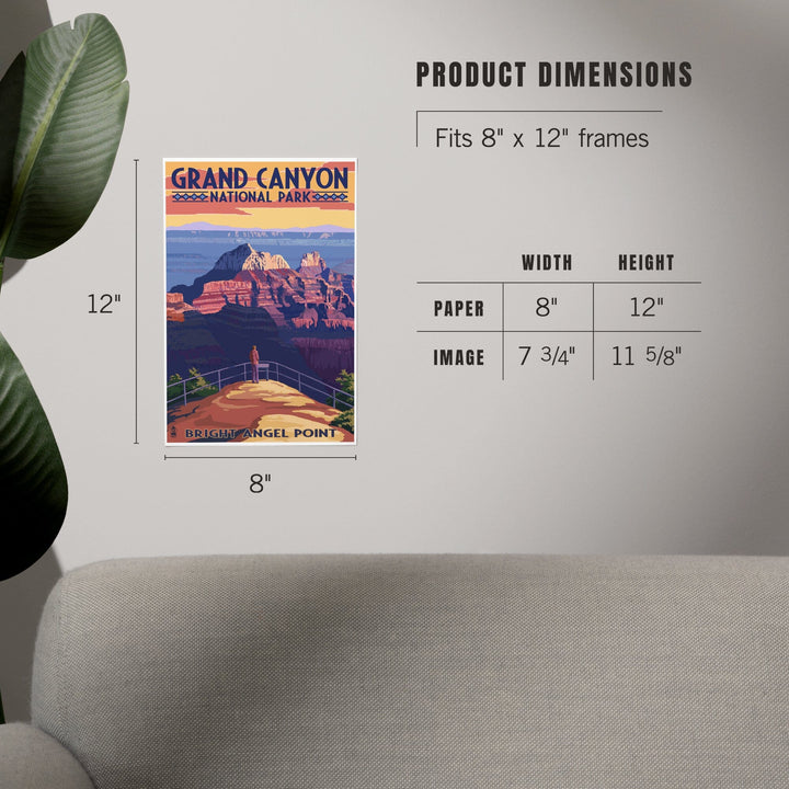 Grand Canyon National Park, Arizona, Bright Angel Point, Art & Giclee Prints - Lantern Press