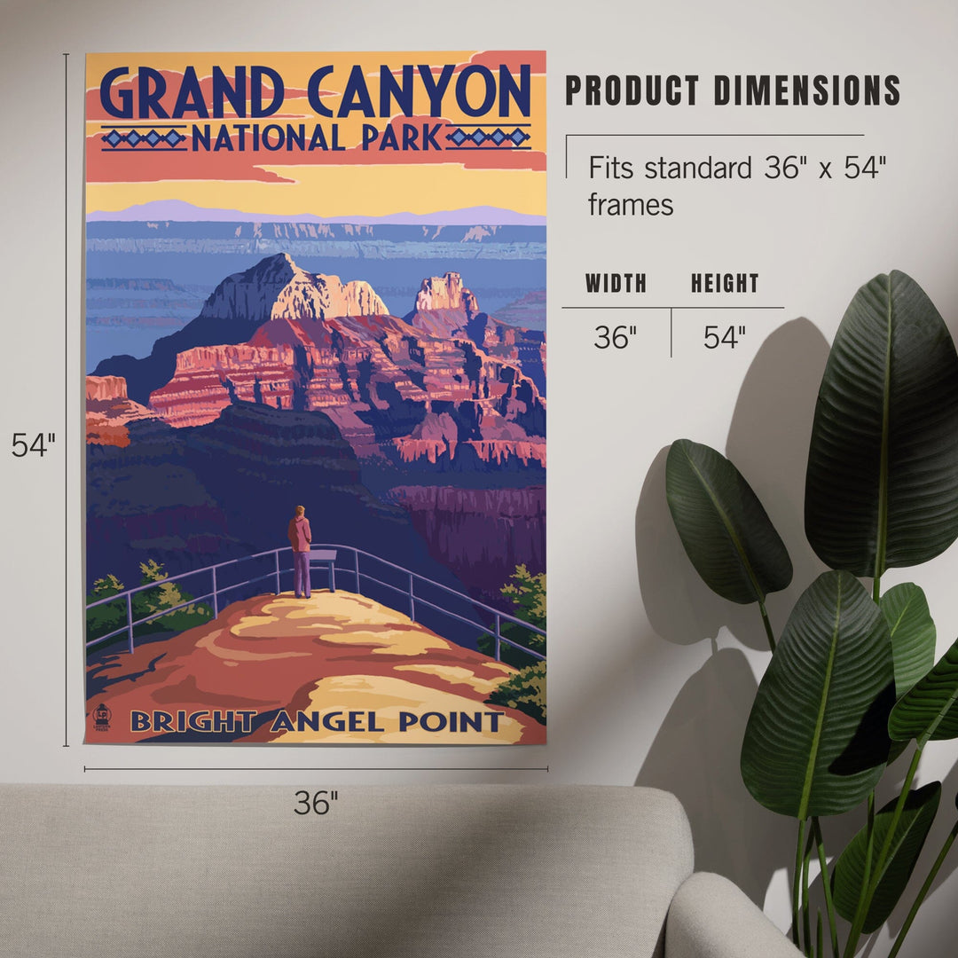 Grand Canyon National Park, Arizona, Bright Angel Point, Art & Giclee Prints - Lantern Press