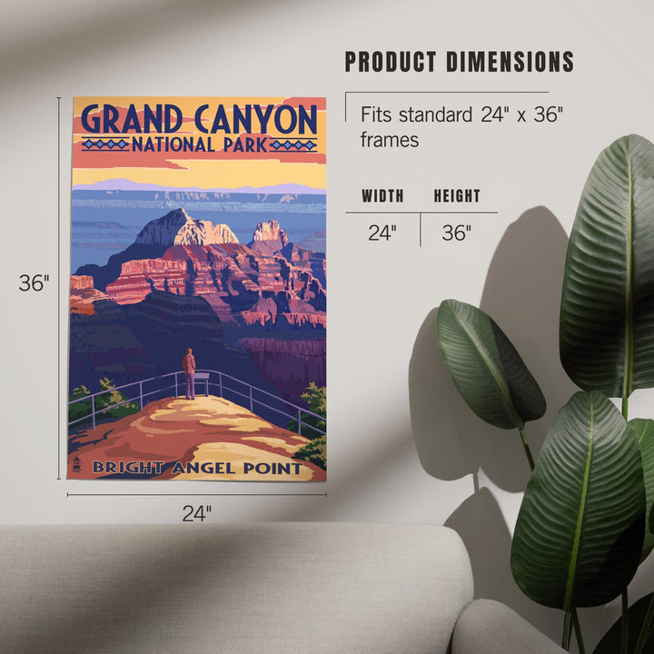 Grand Canyon National Park, Arizona, Bright Angel Point, Art & Giclee Prints - Lantern Press