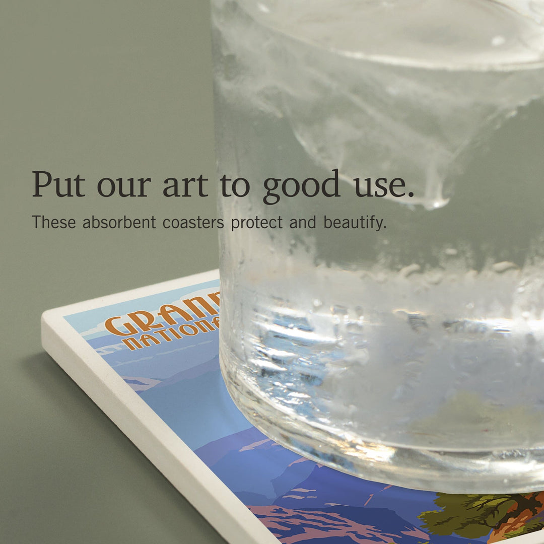 Grand Canyon National Park, Arizona, Bright Angel Trail, Coasters Coasters Lantern Press