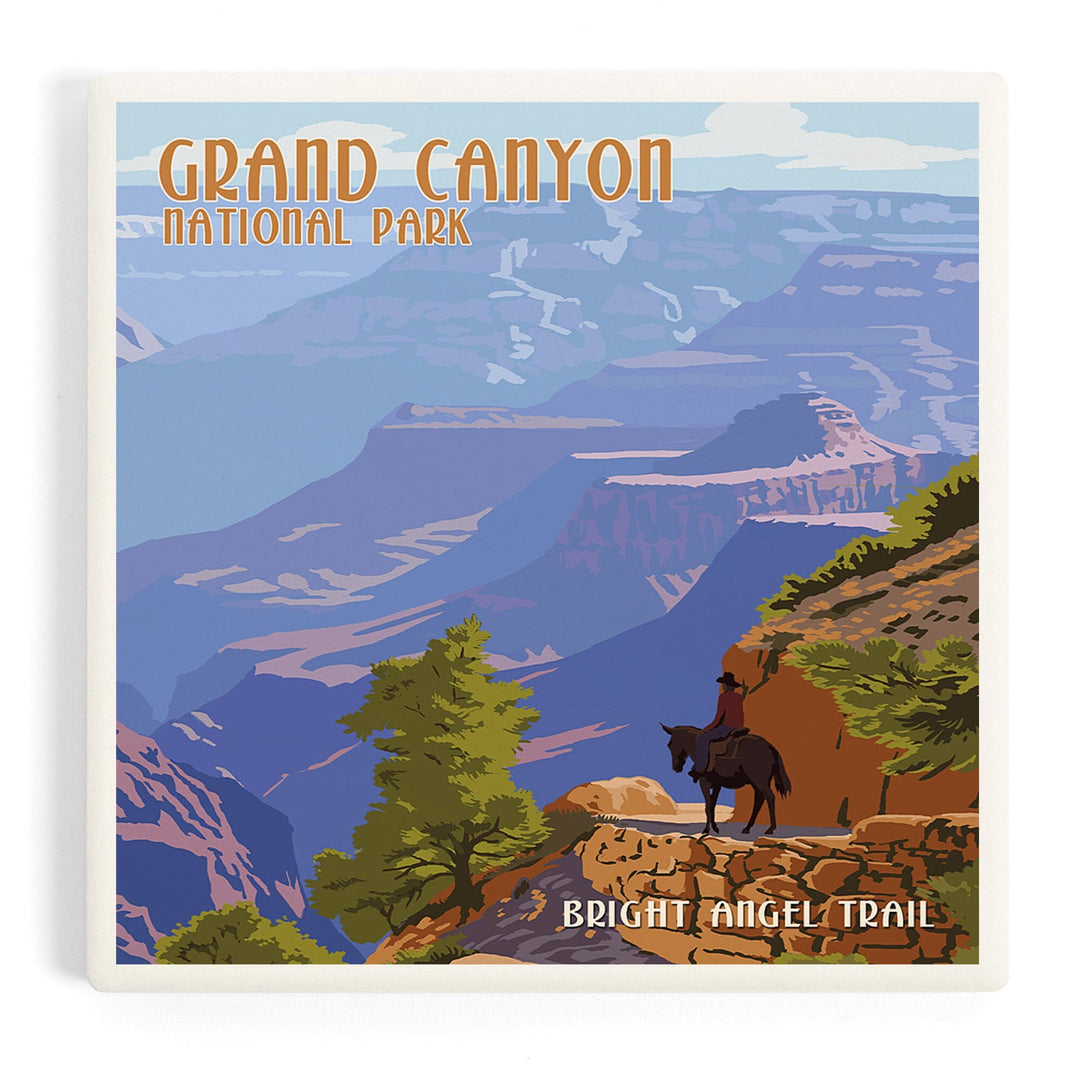 Grand Canyon National Park, Arizona, Bright Angel Trail, Coasters Coasters Lantern Press