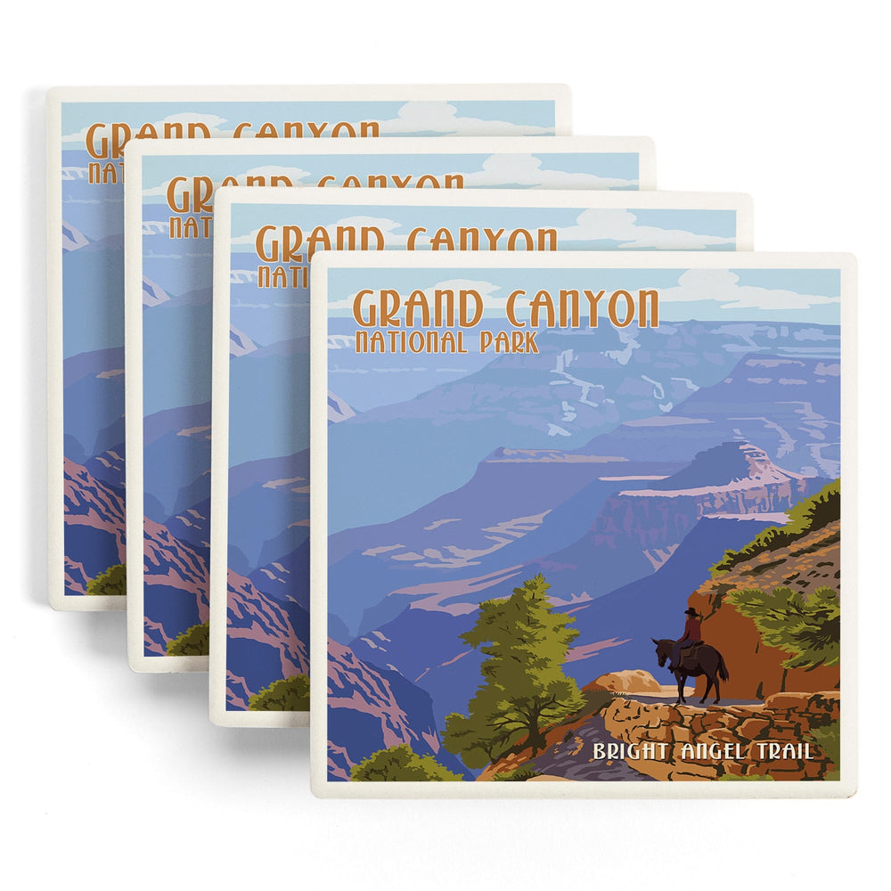Grand Canyon National Park, Arizona, Bright Angel Trail, Coasters Coasters Lantern Press